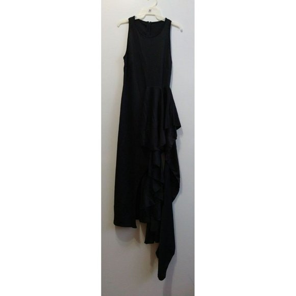 Cocktail Maxi Dress with side open leg Ruffle Size Large Unique style - Picture 2 of 8